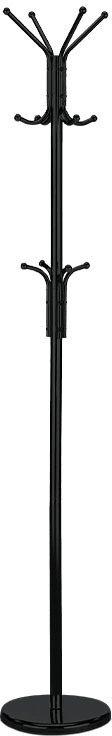 Autronic Vešiak stojanový, výška 182 cm, kovová konštrukcia, čierny matný lak, nosnosť 10 kg 80001-06B BK